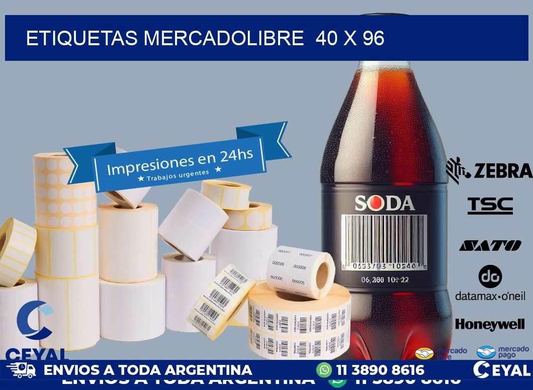 ETIQUETAS MERCADOLIBRE  40 x 96