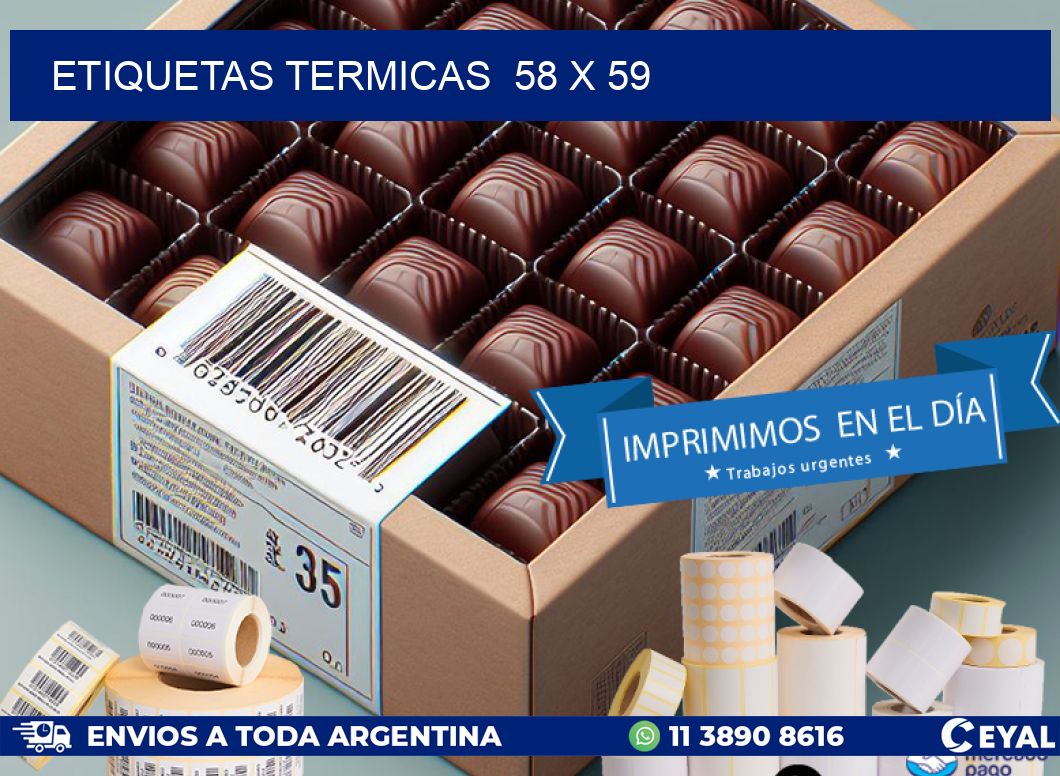 ETIQUETAS TERMICAS 58 x 59