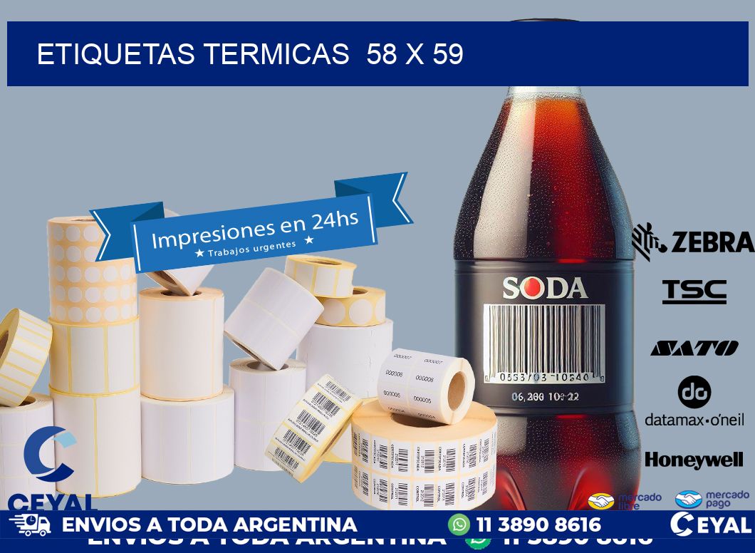 ETIQUETAS TERMICAS 58 x 59