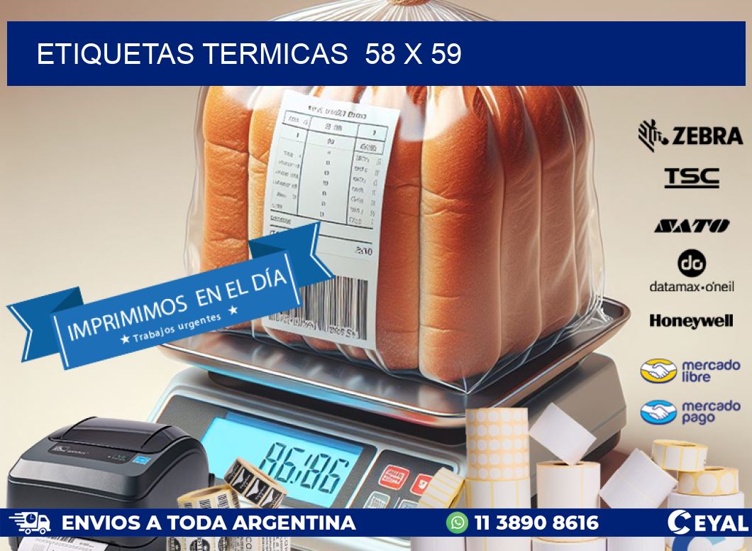 ETIQUETAS TERMICAS 58 x 59