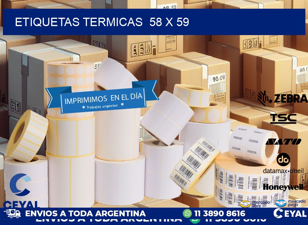 ETIQUETAS TERMICAS  58 x 59