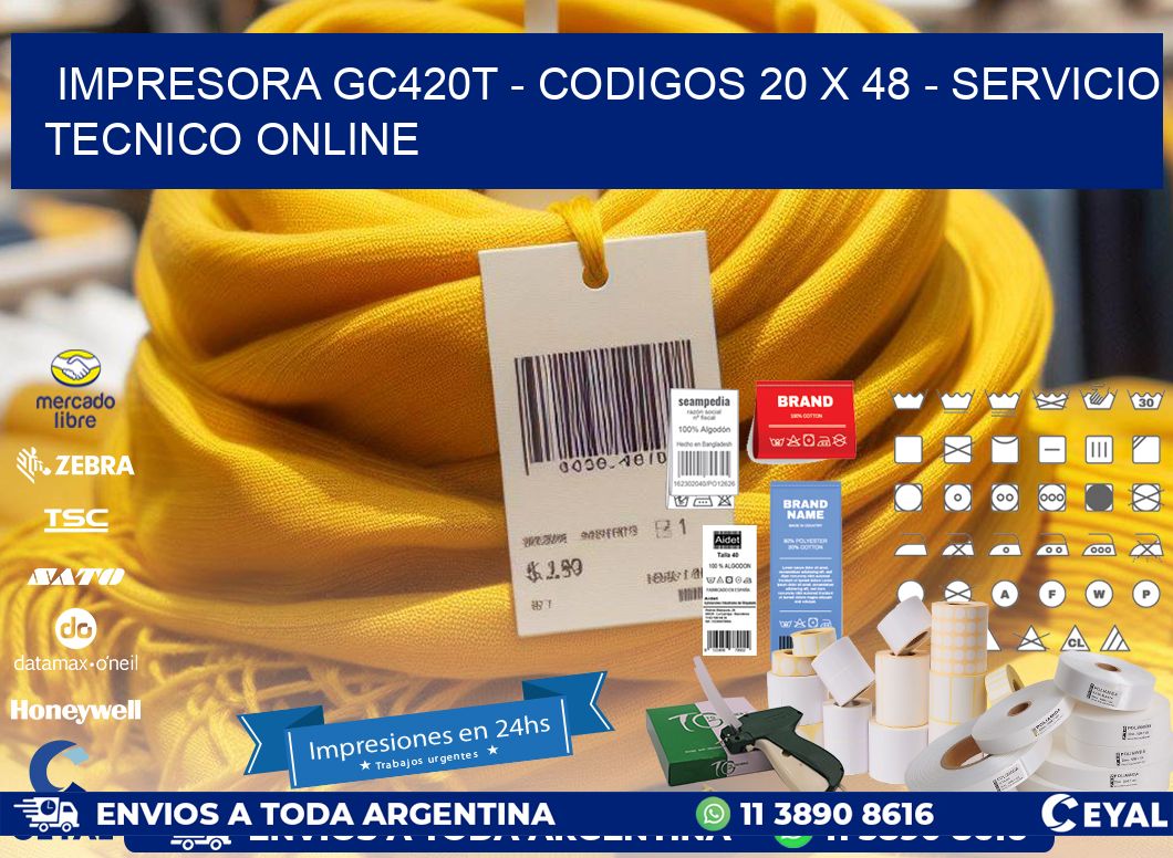 IMPRESORA GC420T - CODIGOS 20 x 48 - SERVICIO TECNICO ONLINE