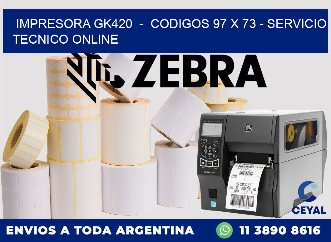IMPRESORA GK420  -  CODIGOS 97 x 73 - SERVICIO TECNICO ONLINE