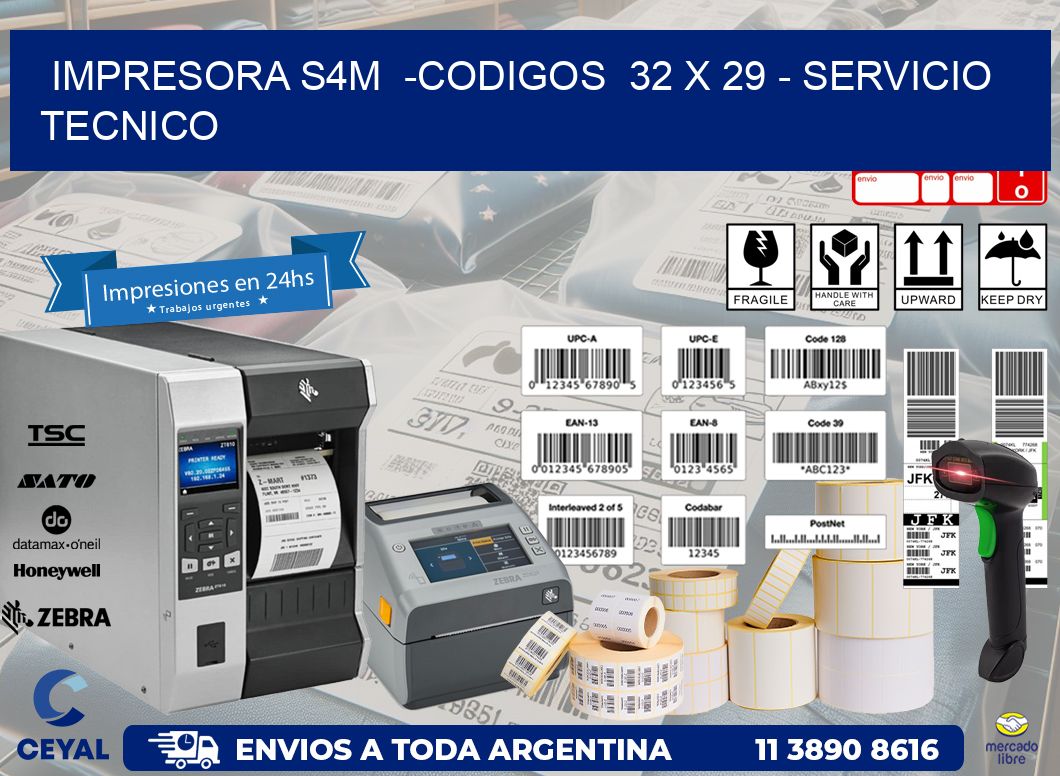 IMPRESORA S4M  -CODIGOS  32 x 29 – SERVICIO TECNICO