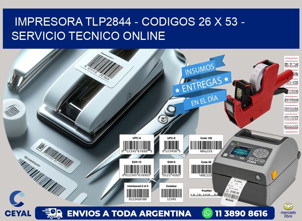 IMPRESORA TLP2844 - CODIGOS 26 x 53 - SERVICIO TECNICO ONLINE