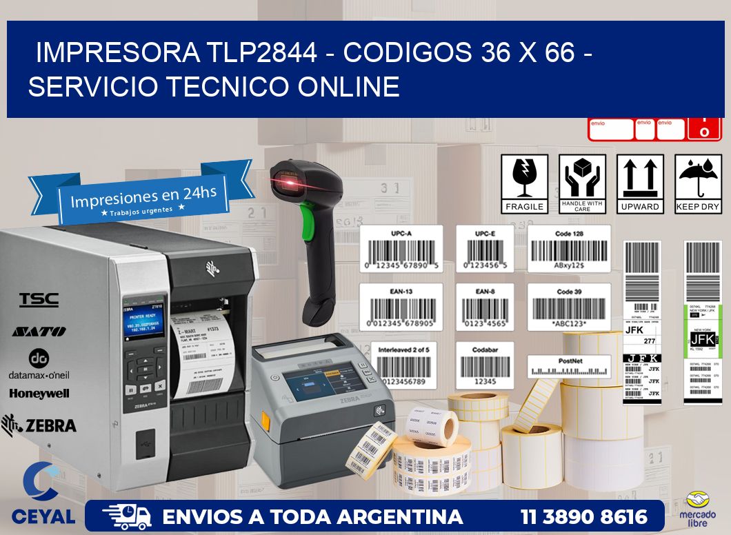 IMPRESORA TLP2844 - CODIGOS 36 x 66 - SERVICIO TECNICO ONLINE