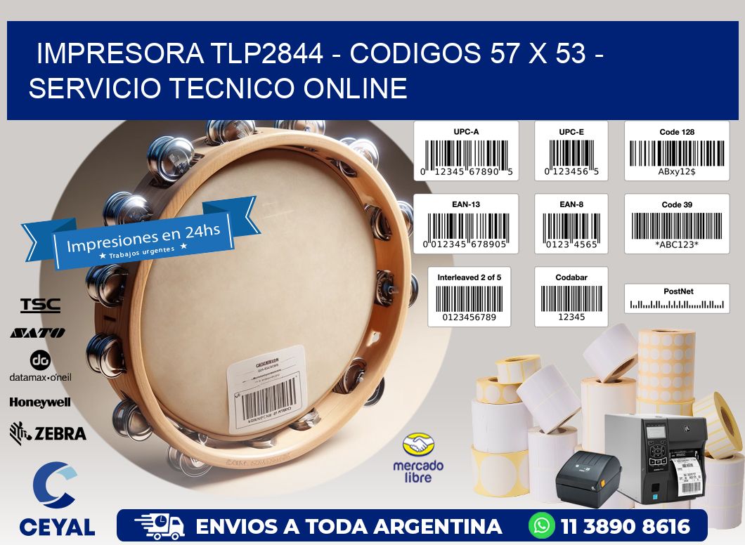IMPRESORA TLP2844 – CODIGOS 57 x 53 – SERVICIO TECNICO ONLINE