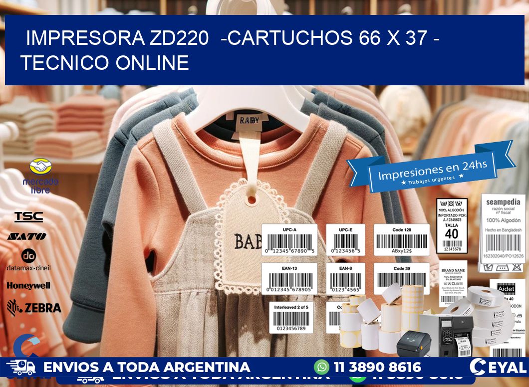 IMPRESORA ZD220  -CARTUCHOS 66 x 37 – TECNICO ONLINE