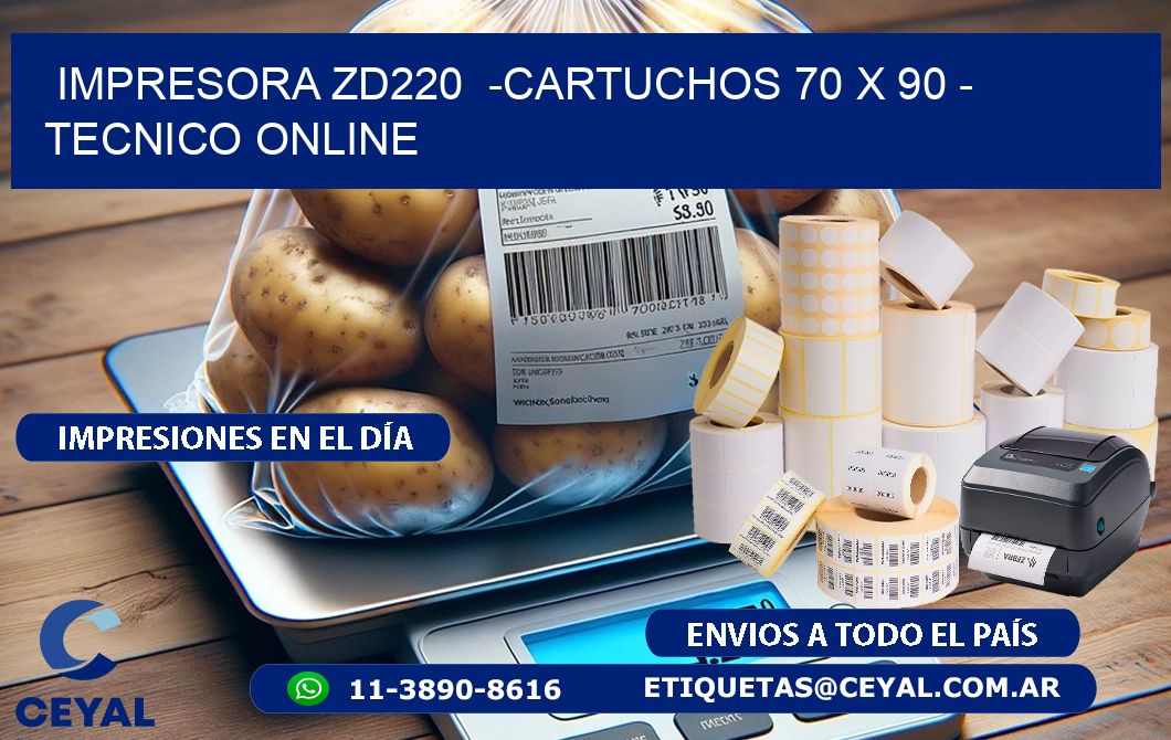 IMPRESORA ZD220  -CARTUCHOS 70 x 90 – TECNICO ONLINE