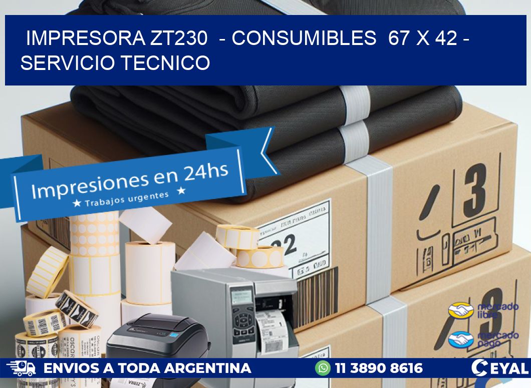 IMPRESORA ZT230  - CONSUMIBLES  67 x 42 - SERVICIO TECNICO