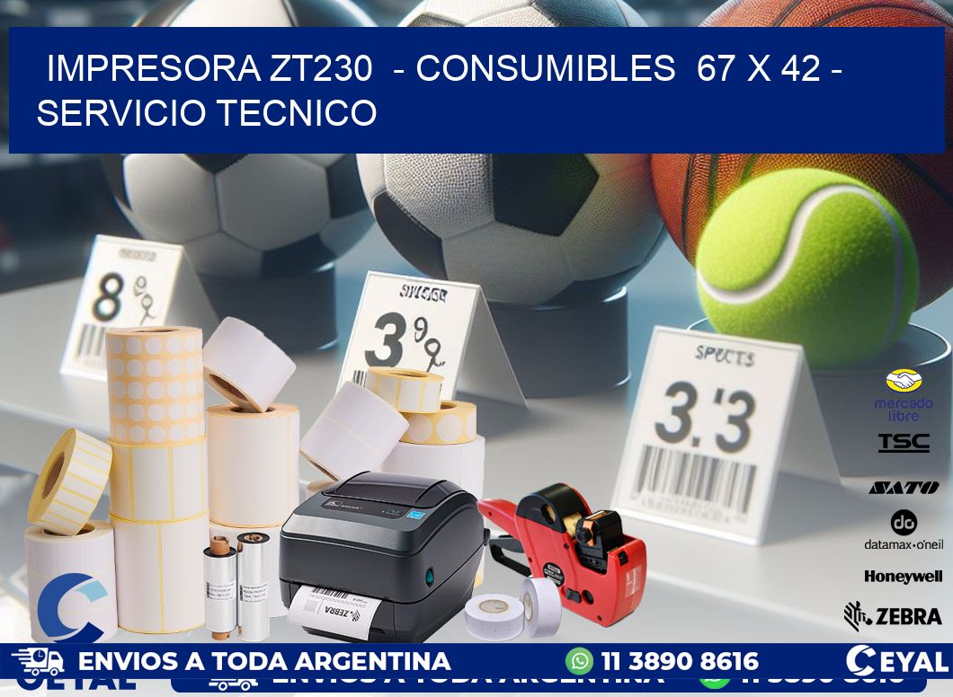 IMPRESORA ZT230  - CONSUMIBLES  67 x 42 - SERVICIO TECNICO