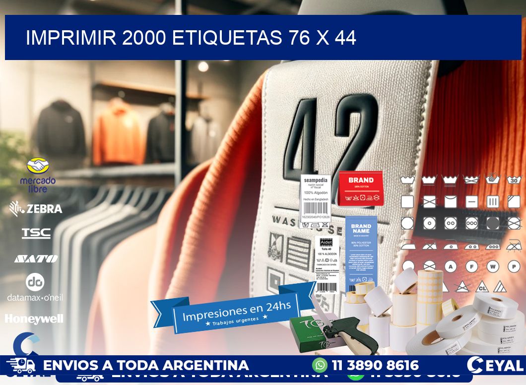IMPRIMIR 2000 ETIQUETAS 76 x 44