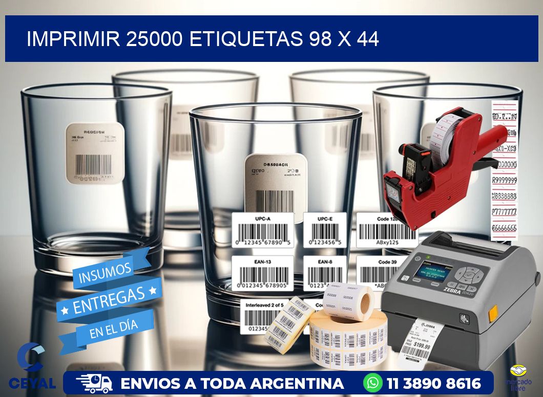 IMPRIMIR 25000 ETIQUETAS 98 x 44