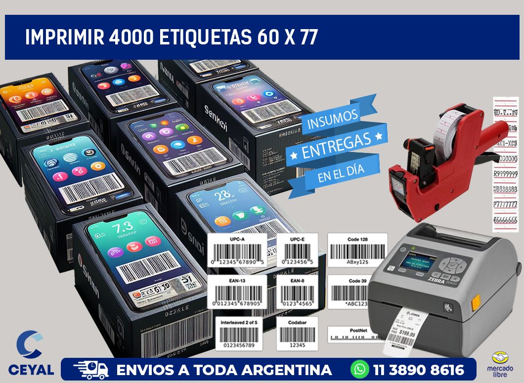 IMPRIMIR 4000 ETIQUETAS 60 x 77