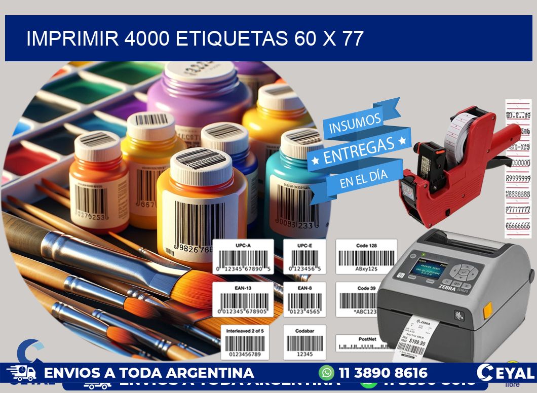IMPRIMIR 4000 ETIQUETAS 60 x 77