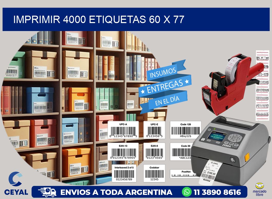 IMPRIMIR 4000 ETIQUETAS 60 x 77