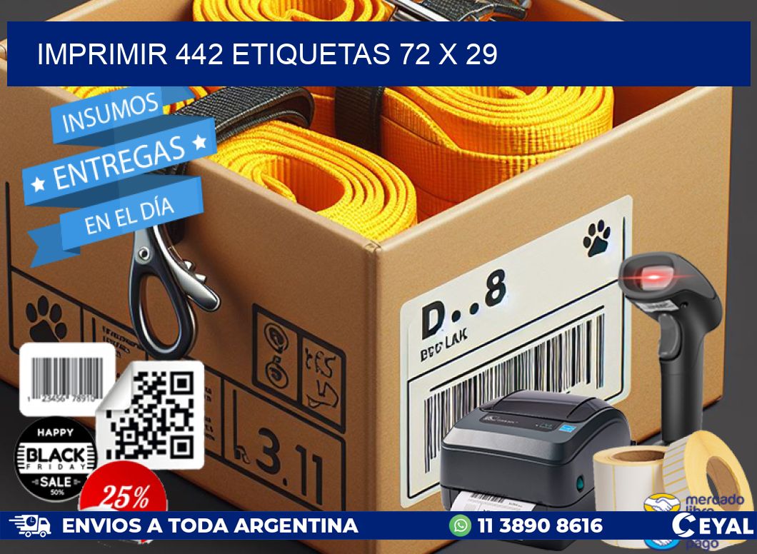 IMPRIMIR 442 ETIQUETAS 72 x 29