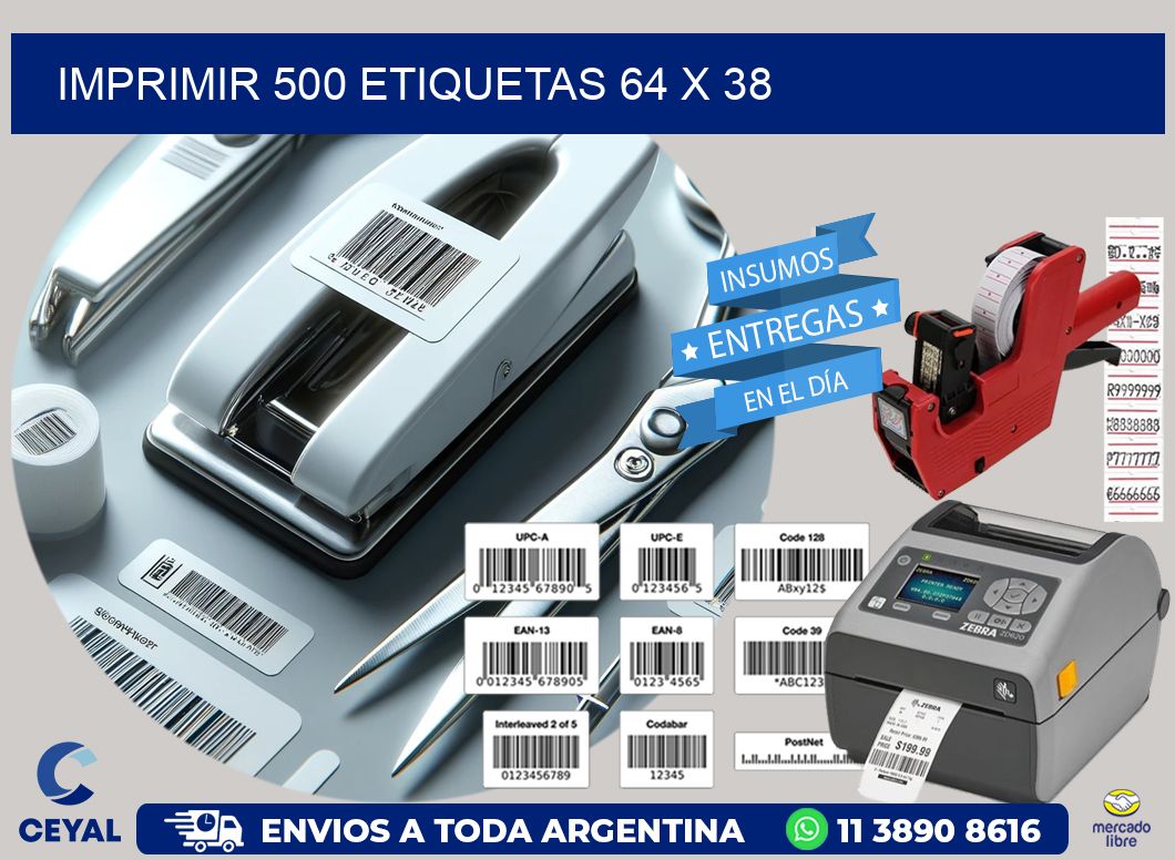 IMPRIMIR 500 ETIQUETAS 64 x 38