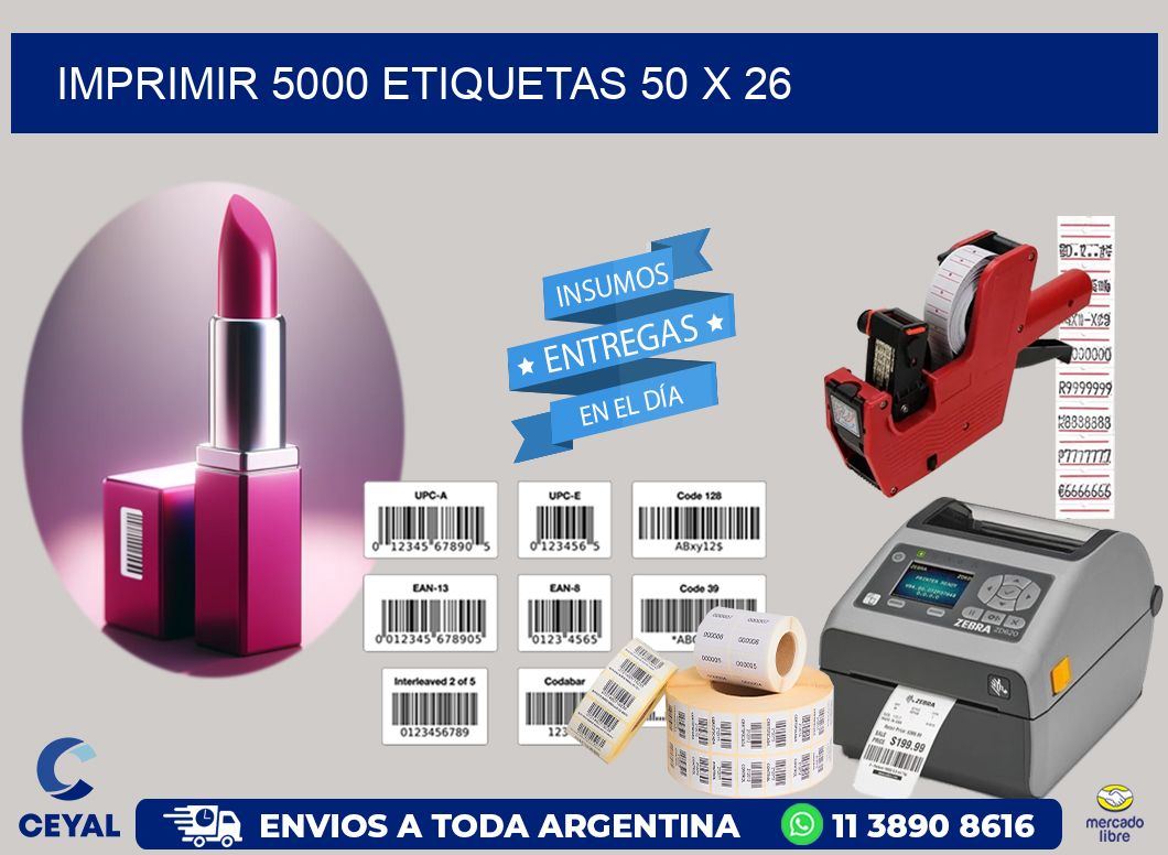 IMPRIMIR 5000 ETIQUETAS 50 x 26