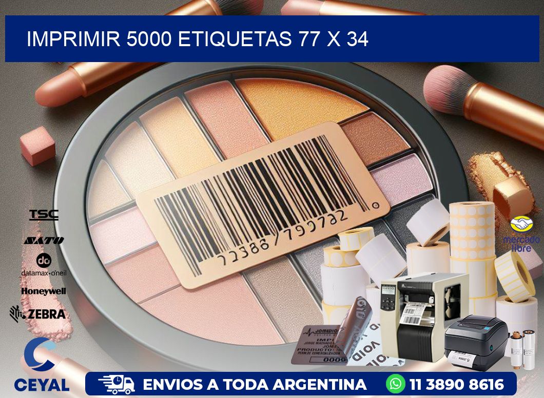 IMPRIMIR 5000 ETIQUETAS 77 x 34