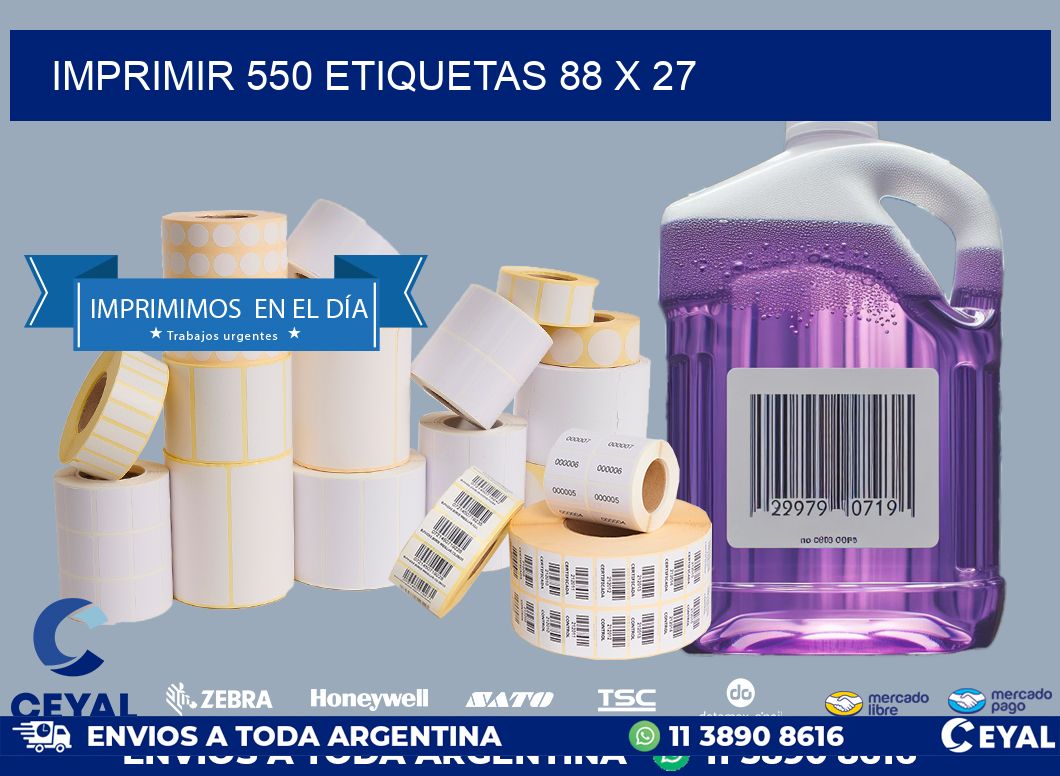 IMPRIMIR 550 ETIQUETAS 88 x 27