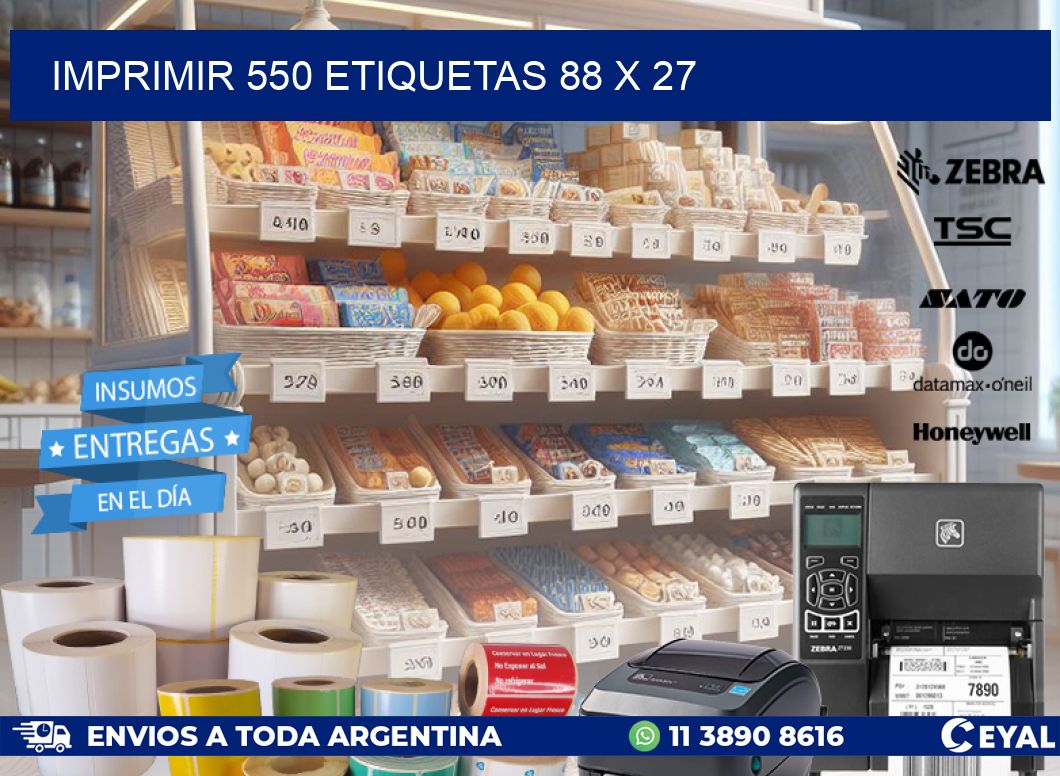 IMPRIMIR 550 ETIQUETAS 88 x 27