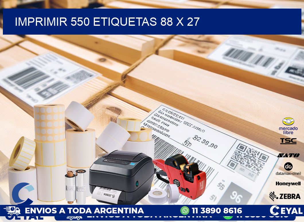 IMPRIMIR 550 ETIQUETAS 88 x 27