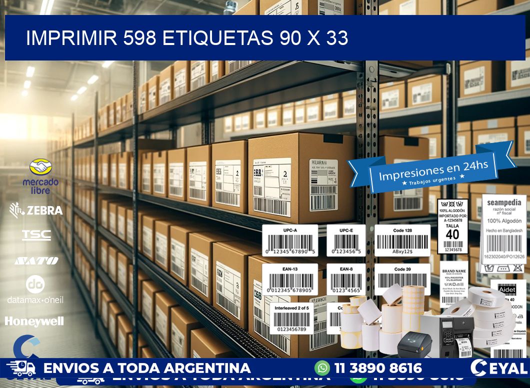 IMPRIMIR 598 ETIQUETAS 90 x 33