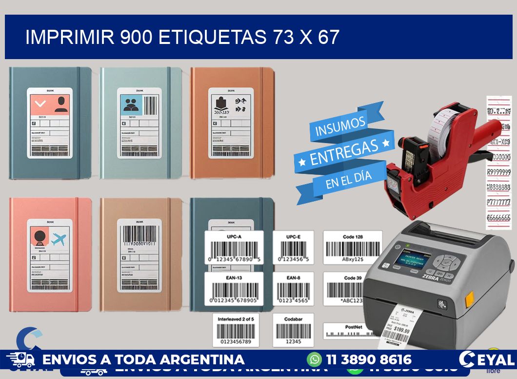 IMPRIMIR 900 ETIQUETAS 73 x 67