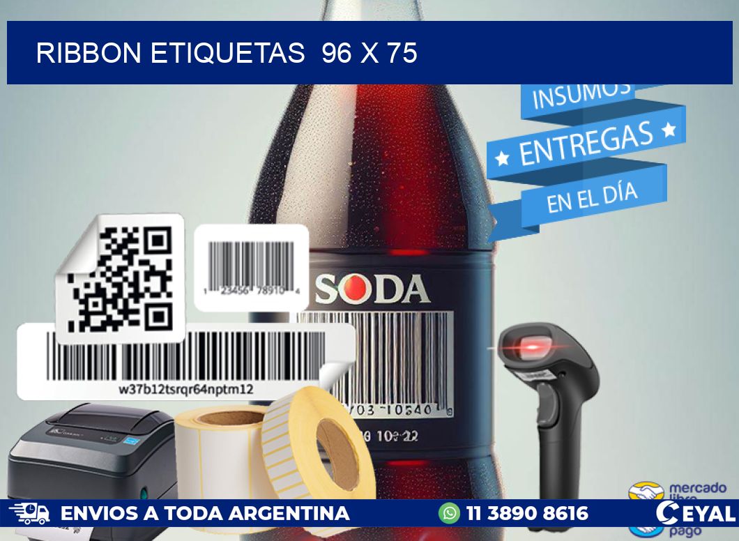 RIBBON ETIQUETAS  96 x 75