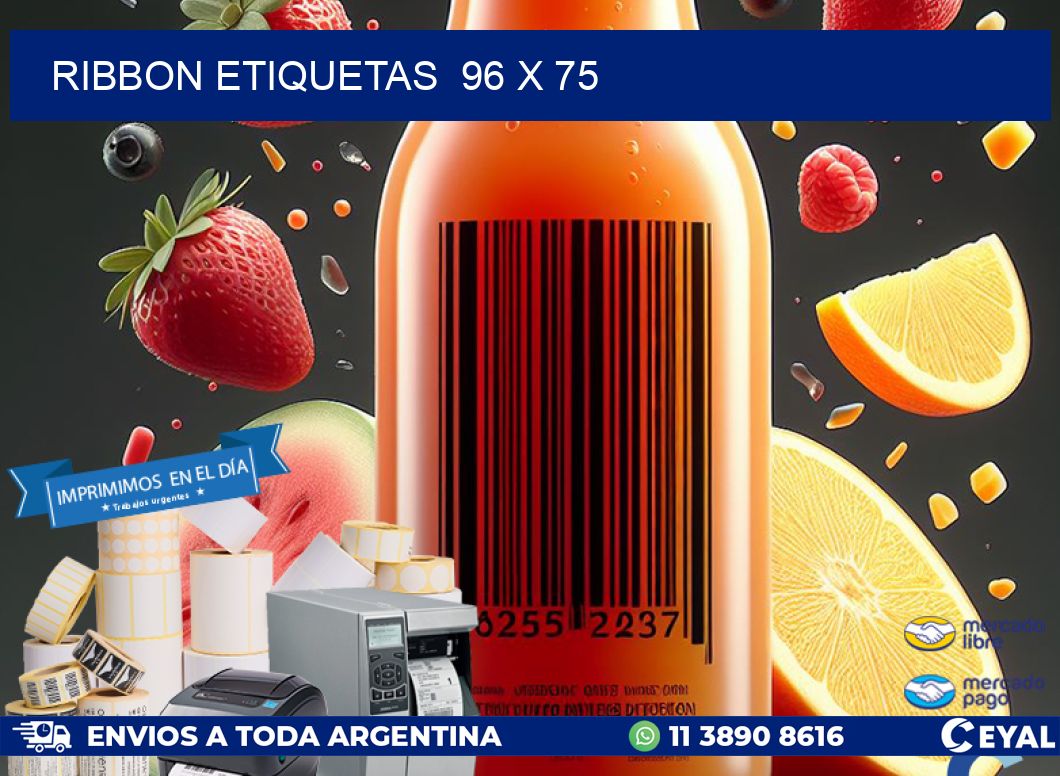 RIBBON ETIQUETAS  96 x 75