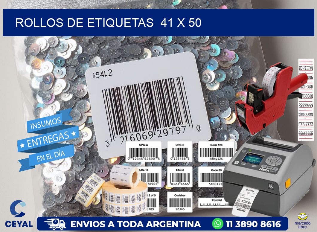 ROLLOS DE ETIQUETAS  41 x 50