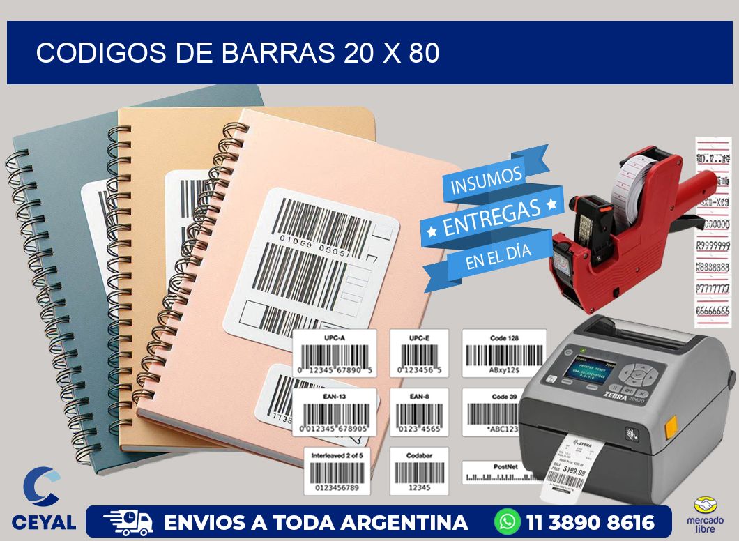 codigos de barras 20 x 80
