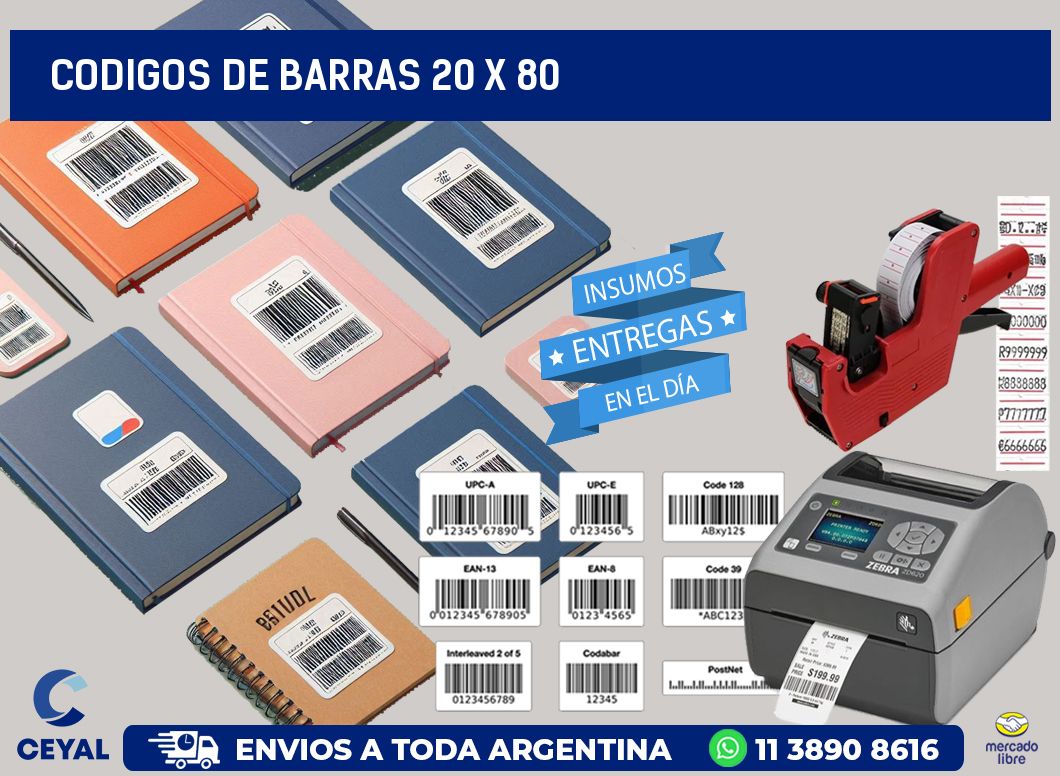 codigos de barras 20 x 80