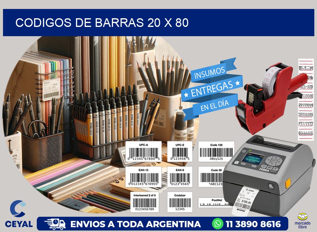 codigos de barras 20 x 80