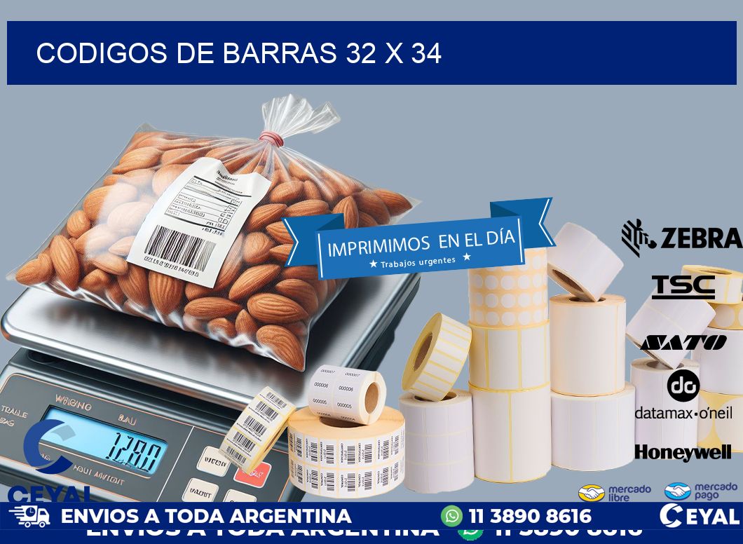 codigos de barras 32 x 34