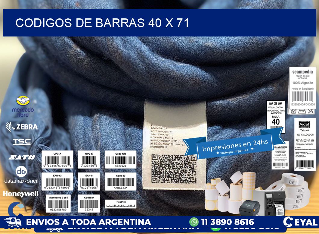codigos de barras 40 x 71