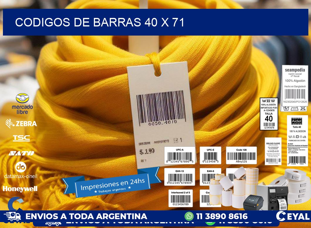 codigos de barras 40 x 71