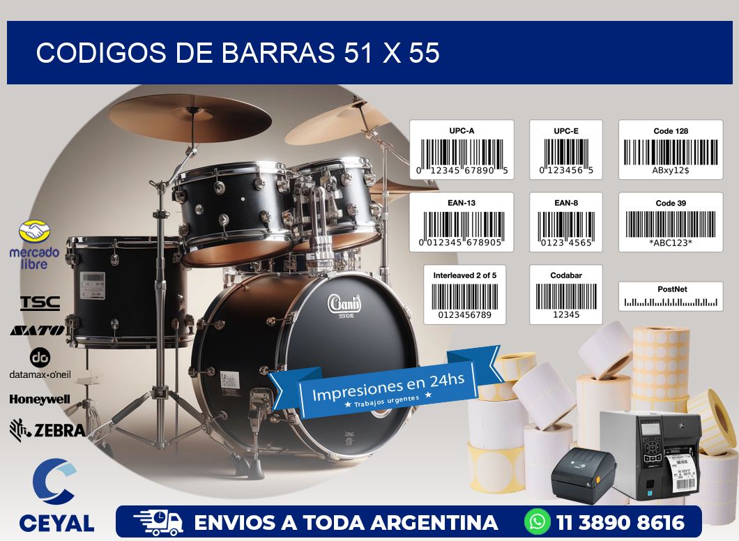 codigos de barras 51 x 55