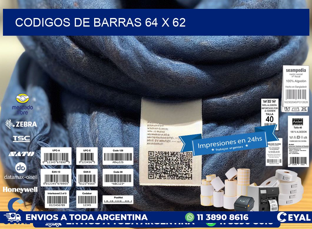 codigos de barras 64 x 62
