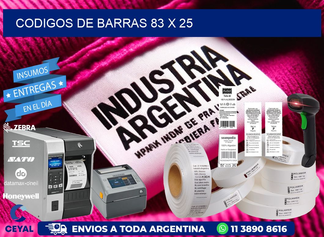 codigos de barras 83 x 25