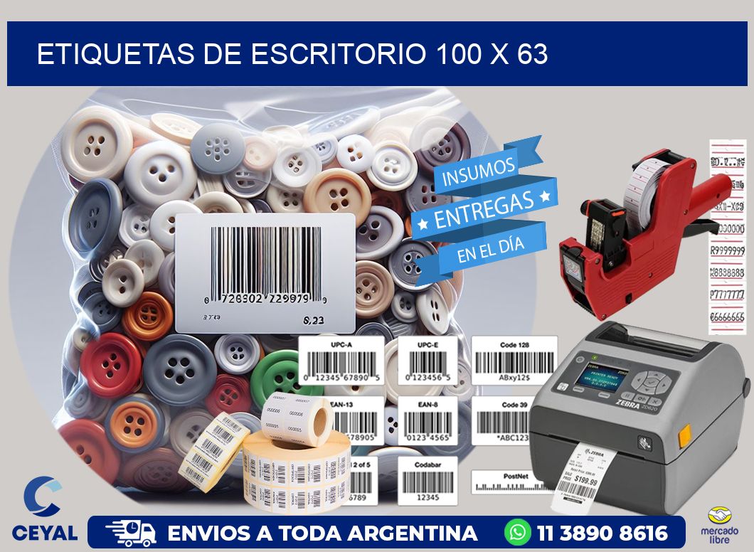 etiquetas de escritorio 100 x 63
