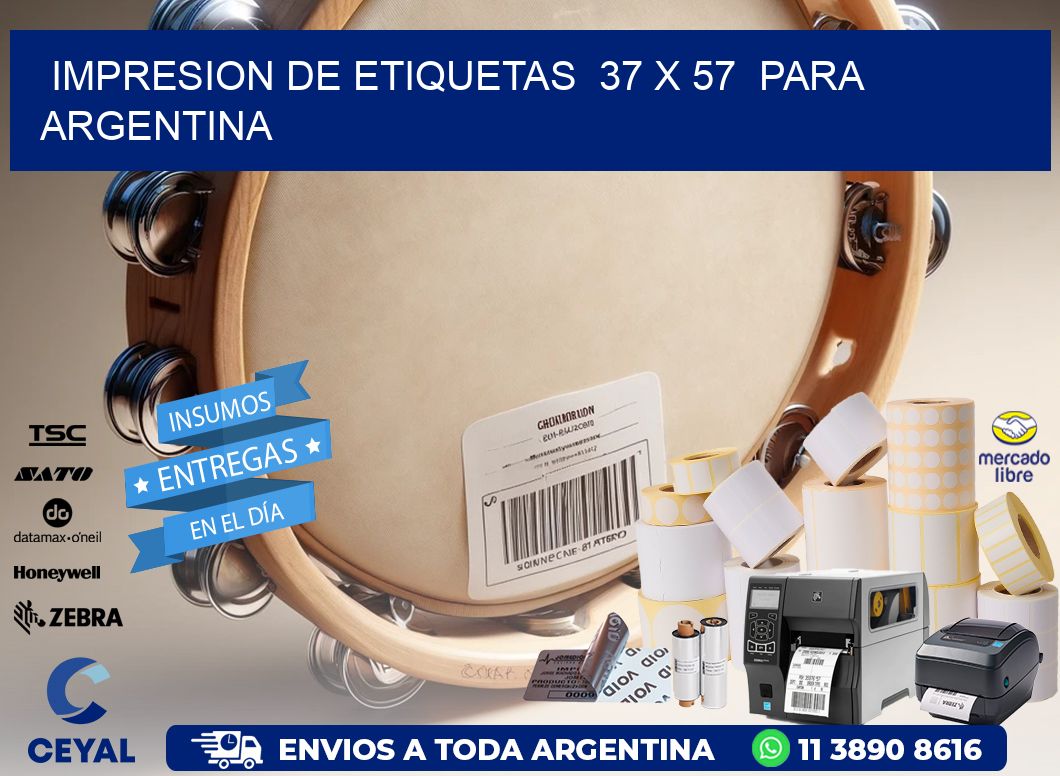 impresion de etiquetas  37 x 57  para argentina