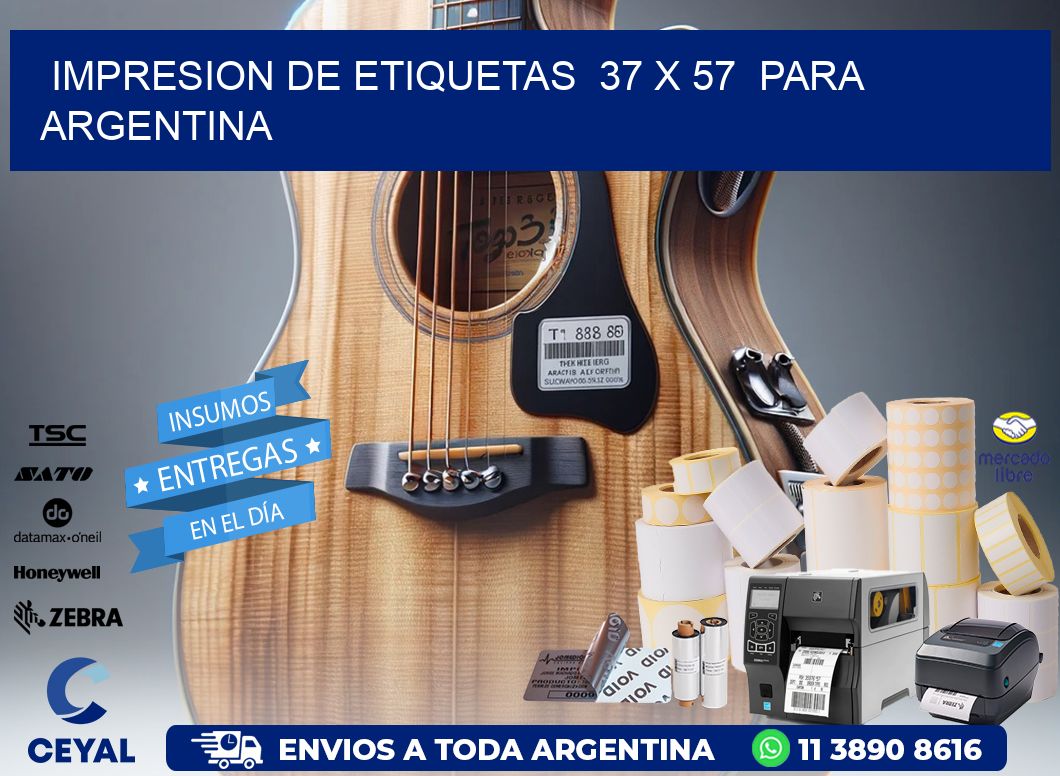 impresion de etiquetas  37 x 57  para argentina
