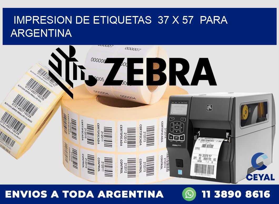 impresion de etiquetas  37 x 57  para argentina
