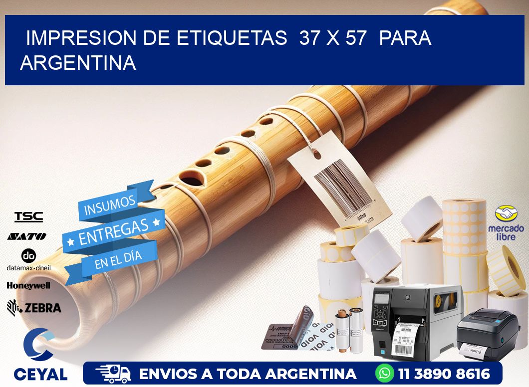 impresion de etiquetas  37 x 57  para argentina