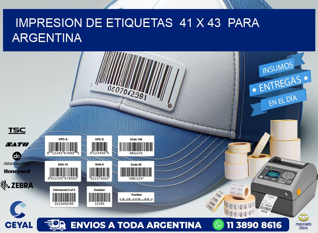 impresion de etiquetas  41 x 43  para argentina