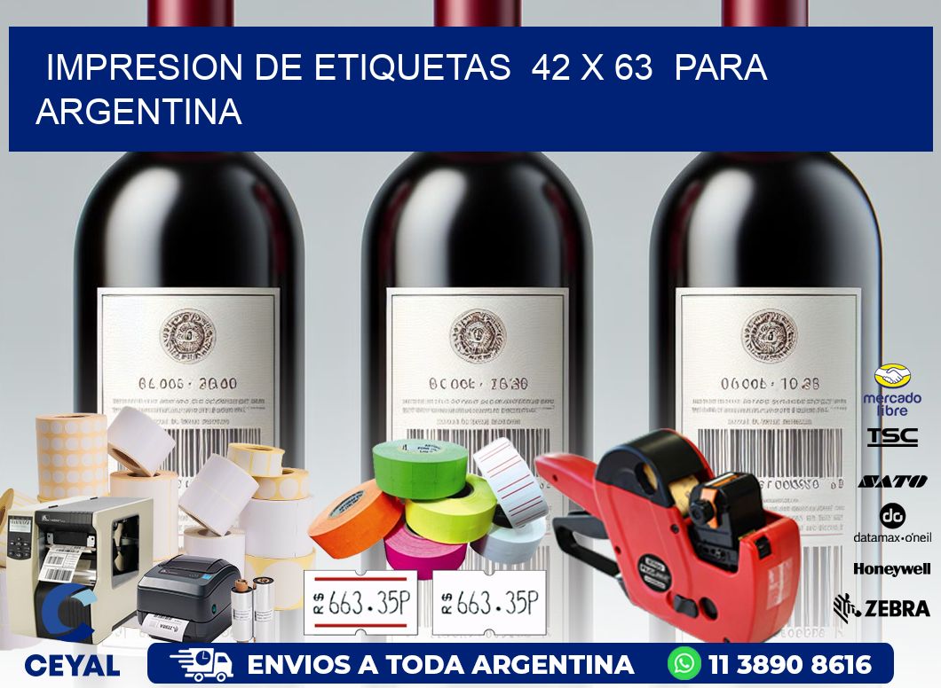 impresion de etiquetas  42 x 63  para argentina