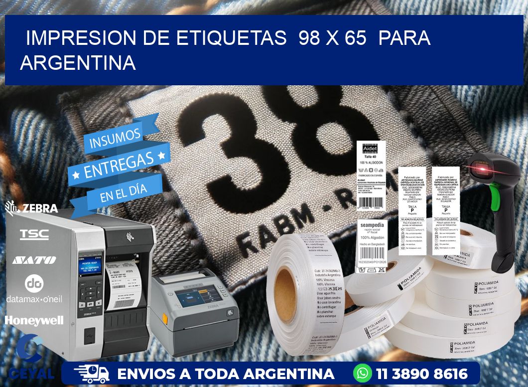 impresion de etiquetas  98 x 65  para argentina