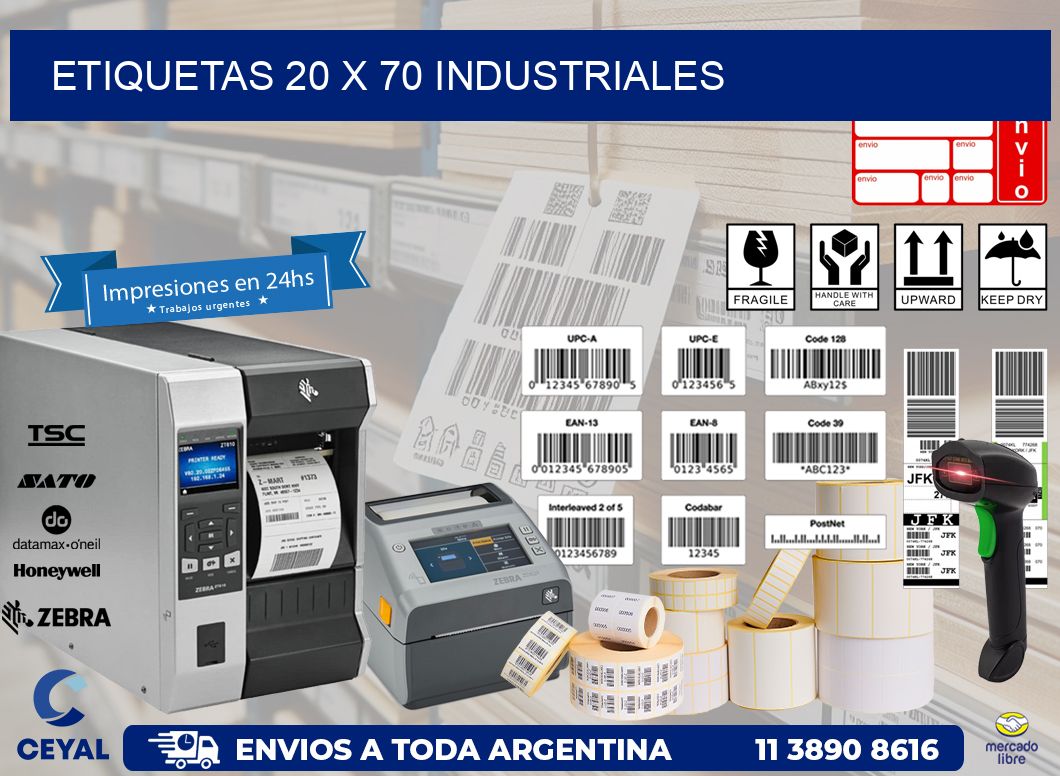 ETIQUETAS 20 x 70 INDUSTRIALES